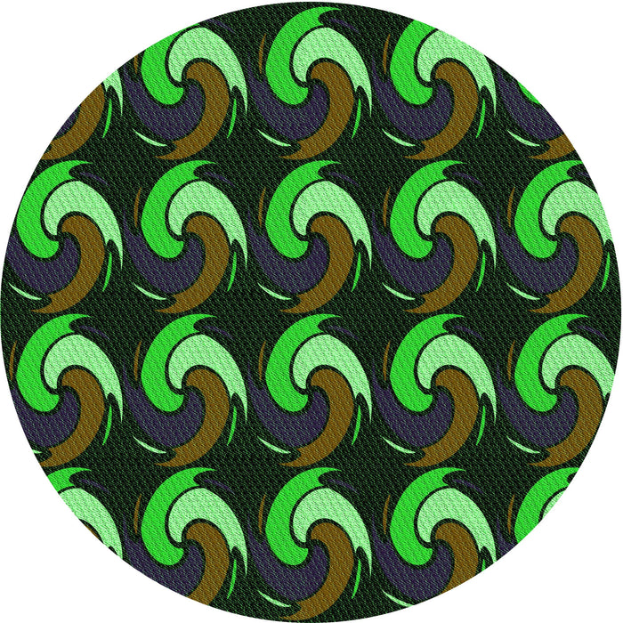 Square Machine Washable Transitional Dark Lime Green Rug in a Living Room, wshpat3510grn