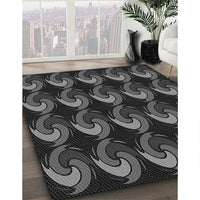 Patterned Midnight Gray Rug, pat3510gry