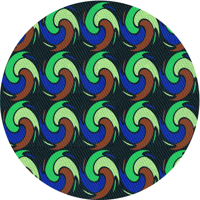 Square Patterned Night Blue Rug, pat3510lblu