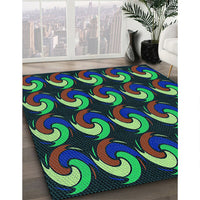 Patterned Night Blue Rug, pat3510lblu