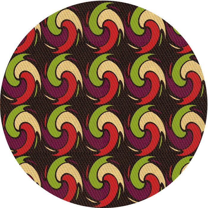 Square Patterned Deep Red Rug, pat3510org