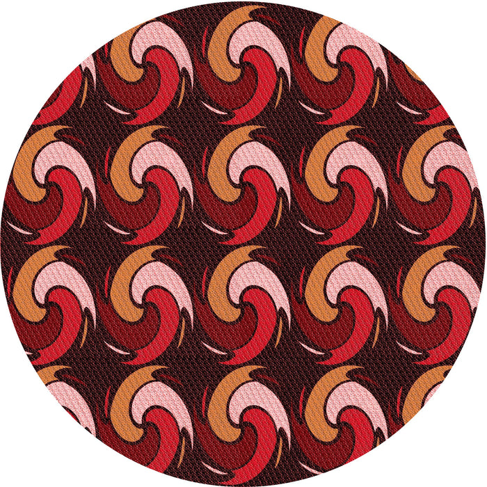 Square Machine Washable Transitional Chestnut Red Rug in a Living Room, wshpat3510rd