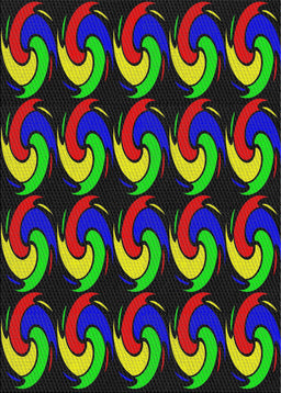 Patterned Green Modern Rug, pat3510