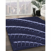 Patterned Deep Periwinkle Purple Rug, pat3511blu