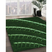 Patterned Black Rug, pat3511grn