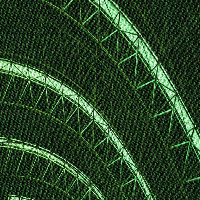 Patterned Black Rug, pat3511grn