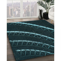 Patterned Black Rug, pat3511lblu