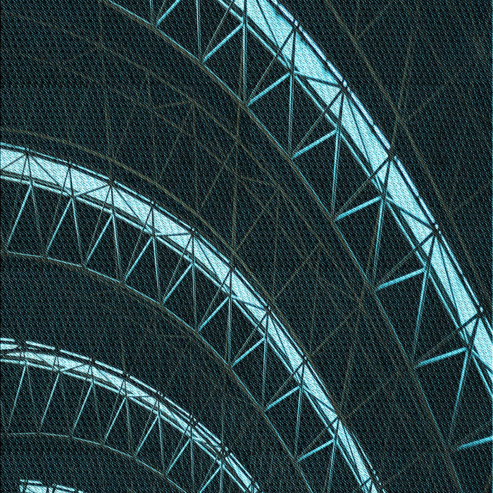 Patterned Black Rug, pat3511lblu