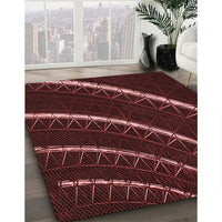 Patterned Brown Red Rug, pat3511rd