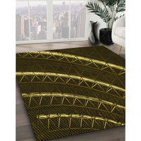 Patterned Oak Brown Rug, pat3511yw