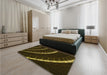 Patterned Oak Brown Rug in a Bedroom, pat3511yw