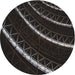 Sideview of Patterned Black Novelty Rug, pat3511