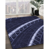 Patterned Deep Periwinkle Purple Rug, pat3512blu