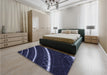 Patterned Deep Periwinkle Purple Rug in a Bedroom, pat3512blu