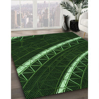 Patterned Black Rug, pat3512grn