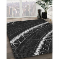 Patterned Black Rug, pat3512gry