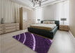 Patterned Purple Violet Purple Rug in a Bedroom, pat3512pur