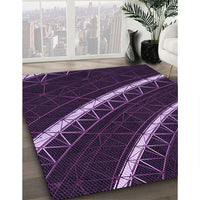 Patterned Purple Violet Purple Rug, pat3512pur