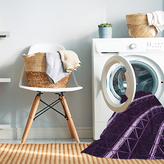 Machine Washable Transitional Purple Violet Purple Rug in a Washing Machine, wshpat3512pur