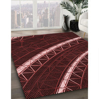 Patterned Brown Red Rug, pat3512rd