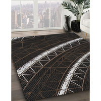 Patterned Black Novelty Rug, pat3512