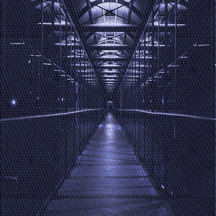 Machine Washable Transitional Deep Periwinkle Purple Rug, wshpat3513blu