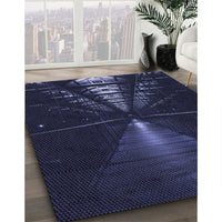 Patterned Deep Periwinkle Purple Rug, pat3513blu