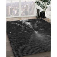 Patterned Black Rug, pat3513gry