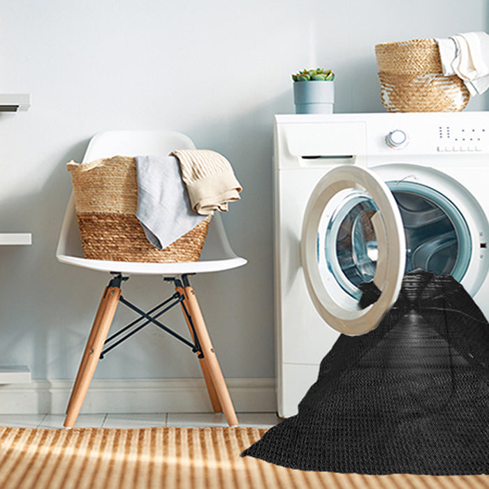Machine Washable Transitional Black Rug in a Washing Machine, wshpat3513gry