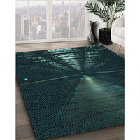 Patterned Black Rug, pat3513lblu