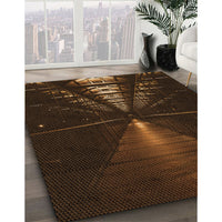 Patterned Saddle Brown Rug, pat3513org