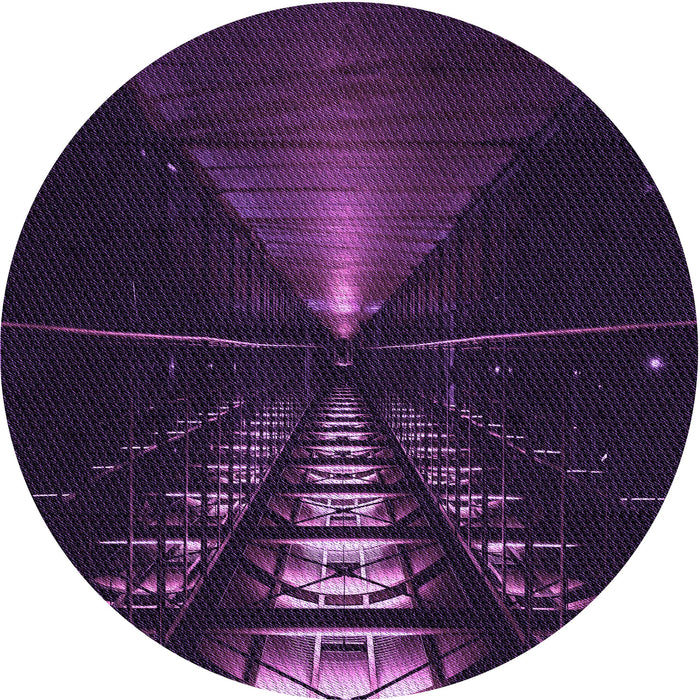 Square Patterned Deep Purple Rug, pat3513pur