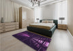 Patterned Deep Purple Rug in a Bedroom, pat3513pur