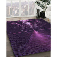 Patterned Deep Purple Rug, pat3513pur