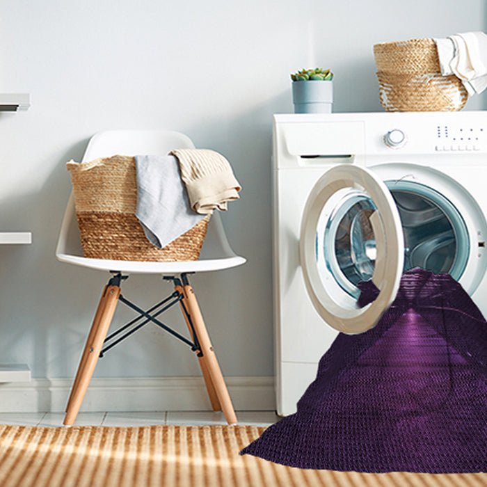 Machine Washable Transitional Deep Purple Rug in a Washing Machine, wshpat3513pur