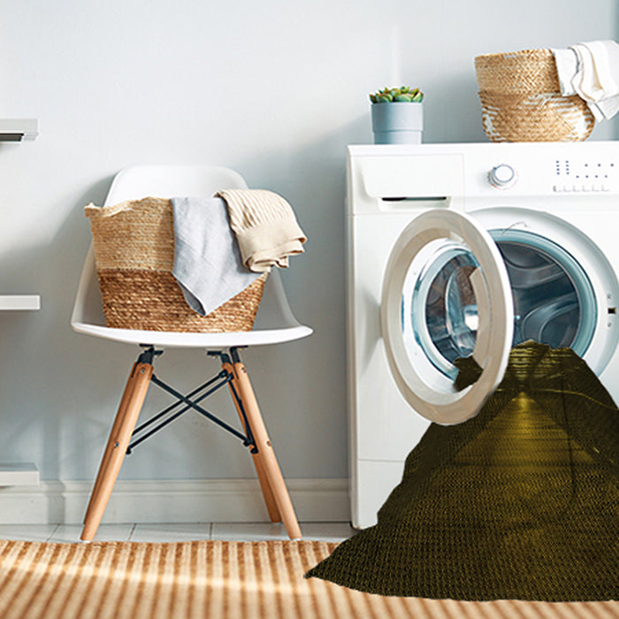 Machine Washable Transitional Dark Bronze Brown Rug in a Washing Machine, wshpat3513yw