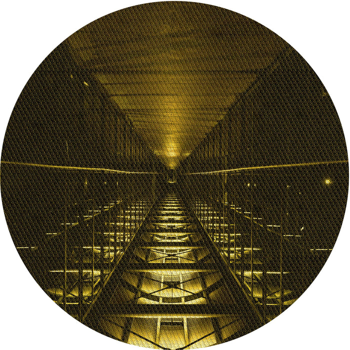 Square Patterned Dark Bronze Brown Rug, pat3513yw