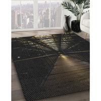 Patterned Black Novelty Rug, pat3513