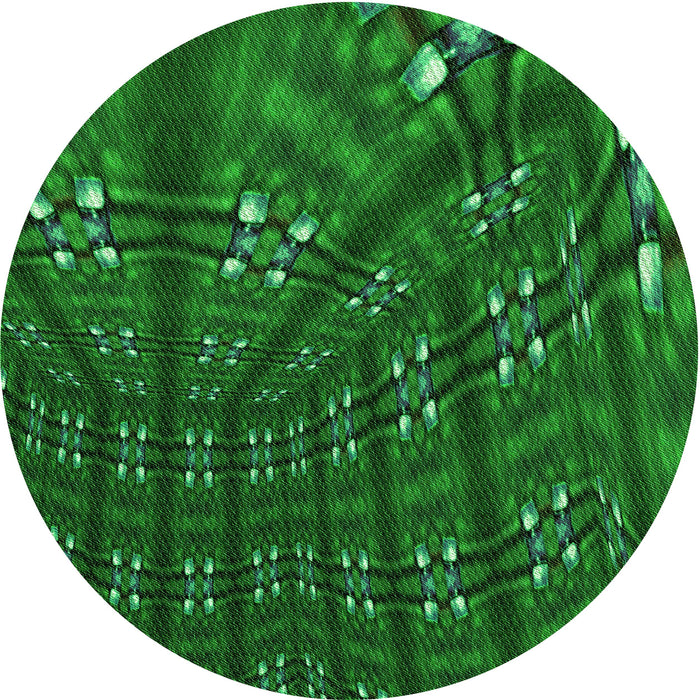 Square Patterned Deep Emerald Green Rug, pat3514grn