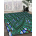 Machine Washable Transitional Earth Green Rug in a Family Room, wshpat3514