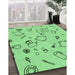 Machine Washable Transitional Jade Green Rug in a Family Room, wshpat3515grn