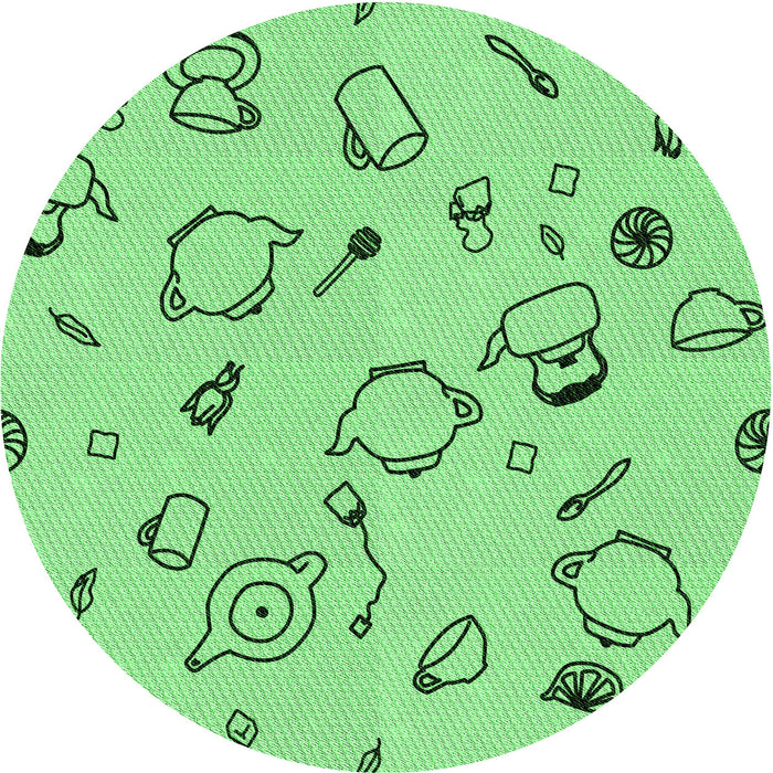 Square Machine Washable Transitional Jade Green Rug in a Living Room, wshpat3515grn