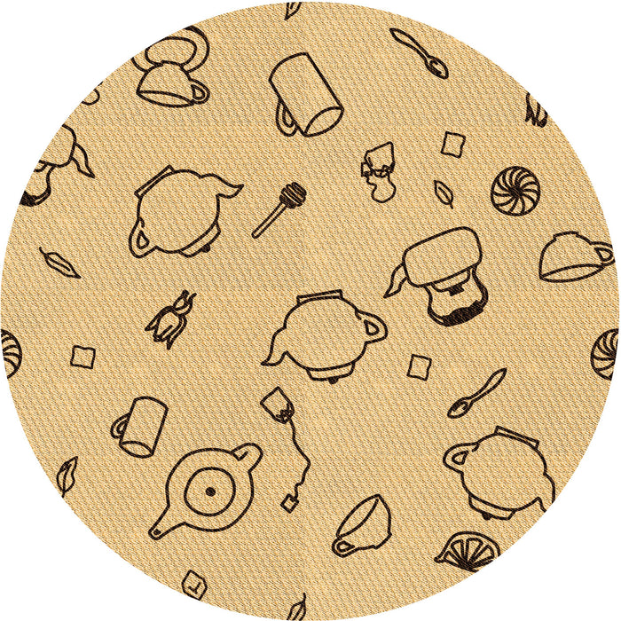 Square Patterned Cinnamon Brown Rug, pat3515org