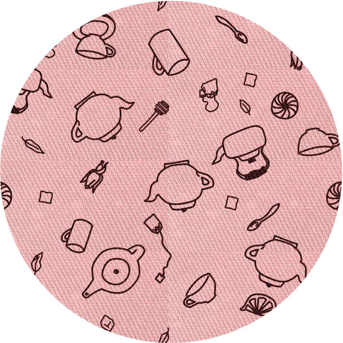 Square Patterned Red Rug, pat3515rd