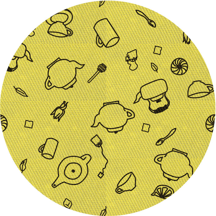 Square Patterned Yellow Rug, pat3515yw