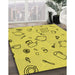 Machine Washable Transitional Yellow Rug in a Family Room, wshpat3515yw