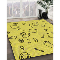 Patterned Yellow Rug, pat3515yw