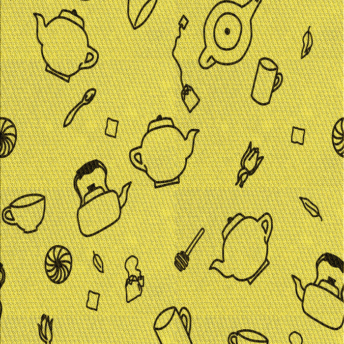 Patterned Yellow Rug, pat3515yw