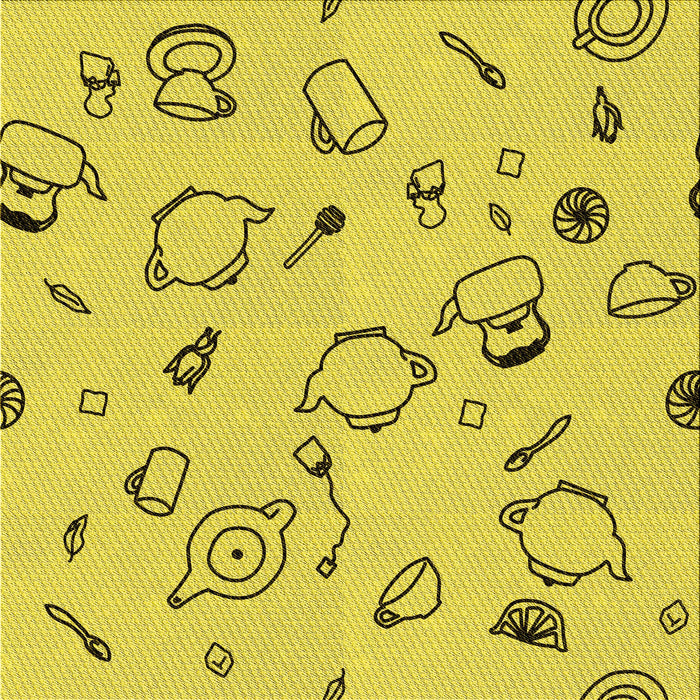 Round Patterned Yellow Rug, pat3515yw