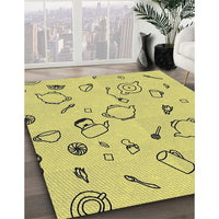 Patterned Neon Yellow Novelty Rug, pat3515